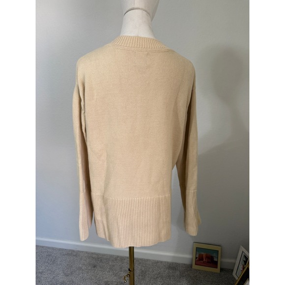 GAP Womens Beige‎ Chunky Heavyweight Crewneck Long Sleeve Knit Sweater Medium - Picture 5 of 8